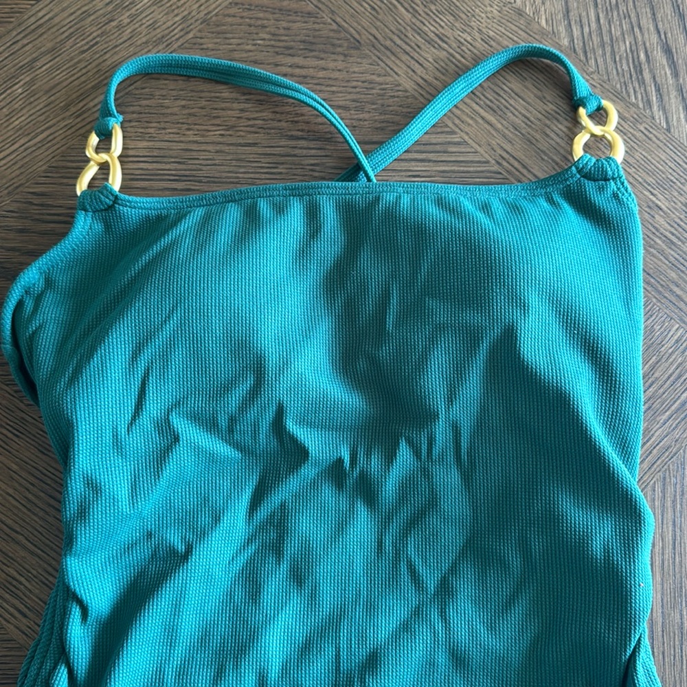 BLEU PIQUE OLE SCOOP NECK ONE PIECE SWIMSUIT WITH FLOATING UNDERWIRE,SZ 6,$119 - Picture 7 of 11
